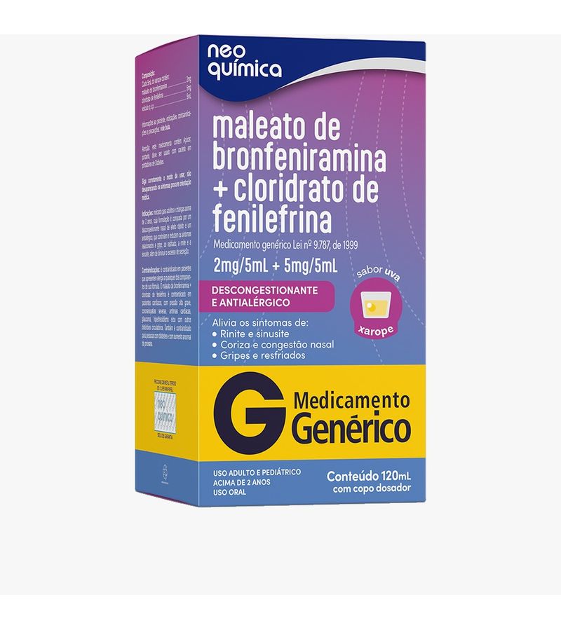 Fenilefrina-bronfeniramina-Neo-Quimica-120ml-2-5mg-5ml-Sabor-Uva--Generico