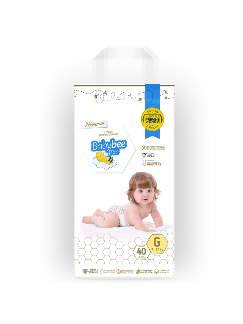 Fralda-Baby-Bee-Free-Com-40-Tamanho-G-Dermoprotetora