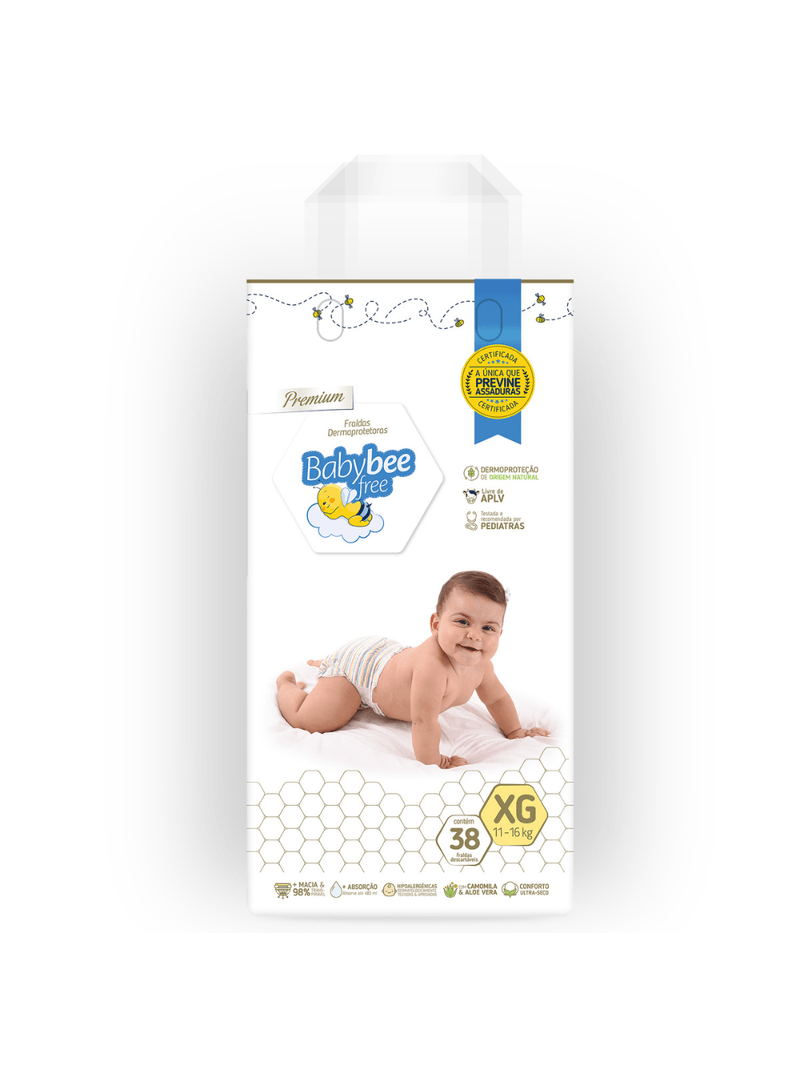 Fralda-Baby-Bee-Free-Com-38-Tamanho-Xg-Dermoprotetora
