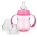 Copo De Transicao Nuby 3 Em 1 240ml Com Bico De Silicone Rosa