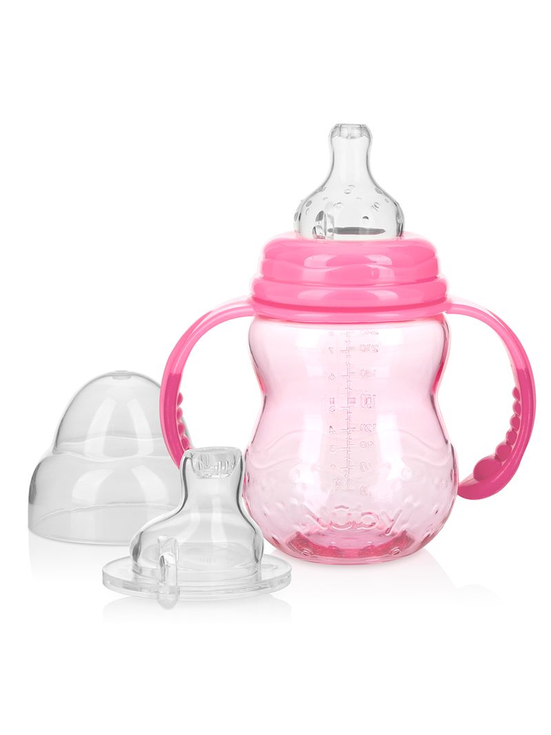 Copo-De-Transicao-Nuby-3-Em-1-240ml-Com-Bico-De-Silicone-Rosa