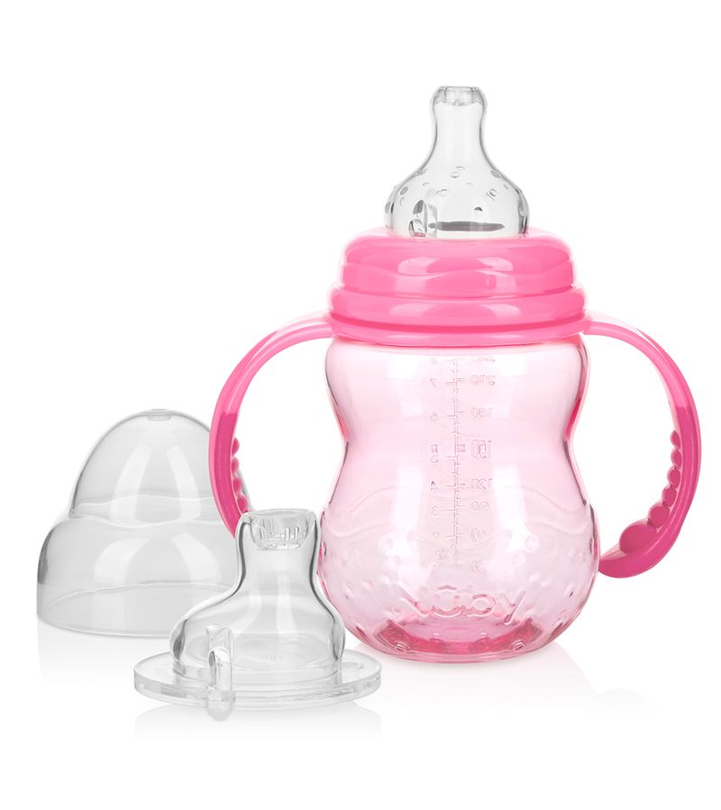 Copo-De-Transicao-Nuby-3-Em-1-240ml-Com-Bico-De-Silicone-Rosa