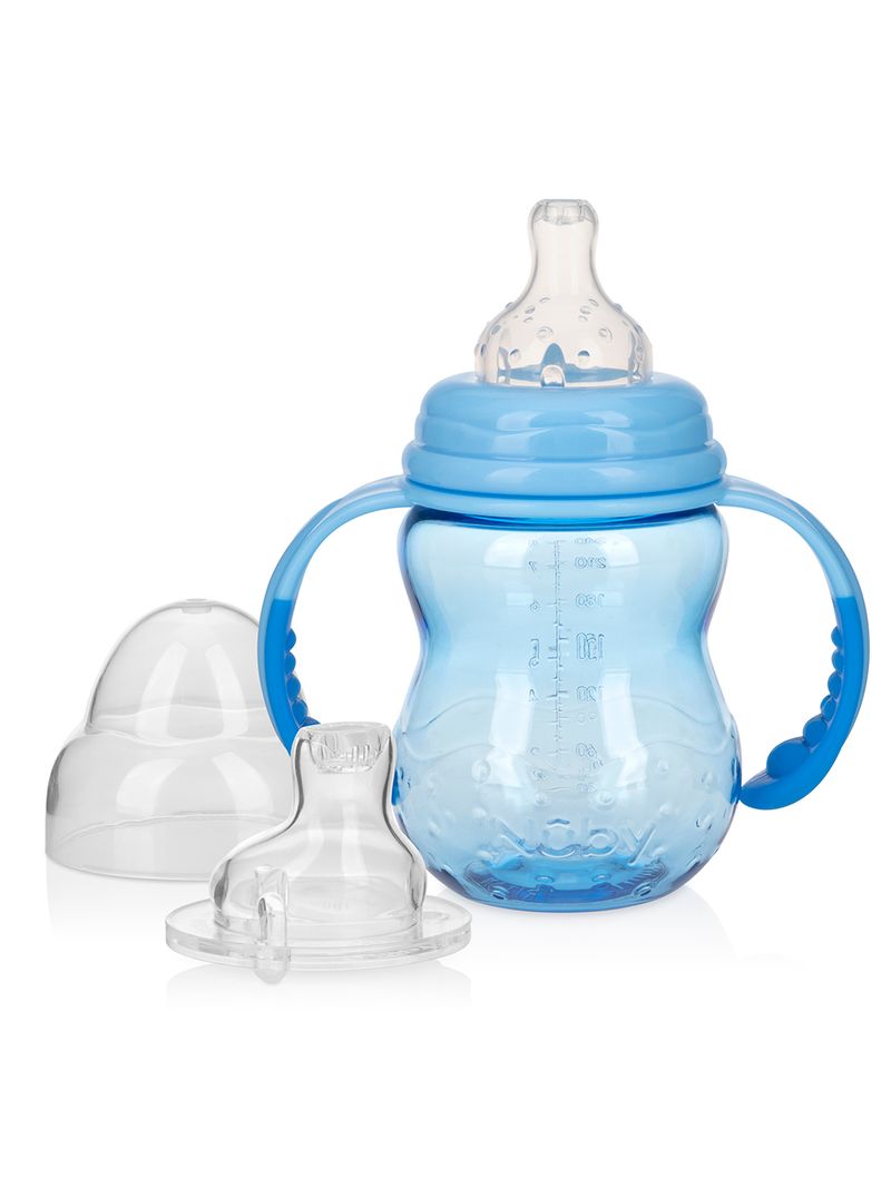 Copo-De-Transicao-Nuby-3-Em-1-240ml-Com-Bico-De-Silicone-Azul