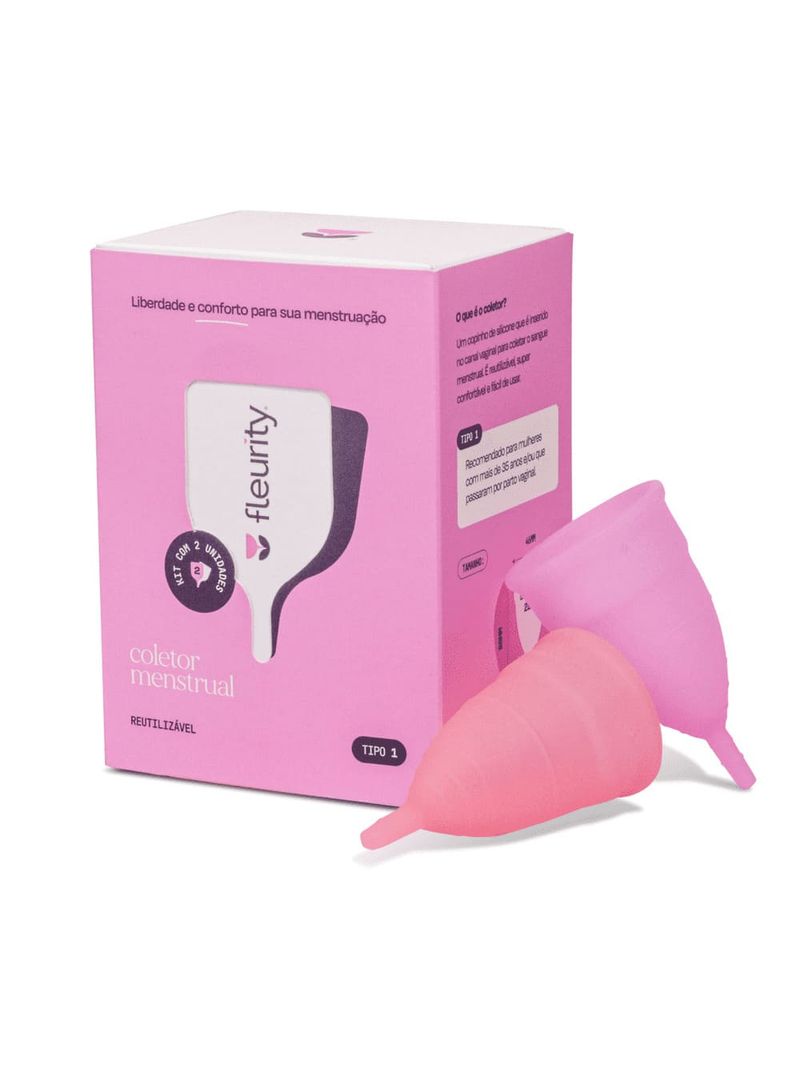 Coletor-Menstrual-Fleurity-Tipo-1-Com-2-Unidades