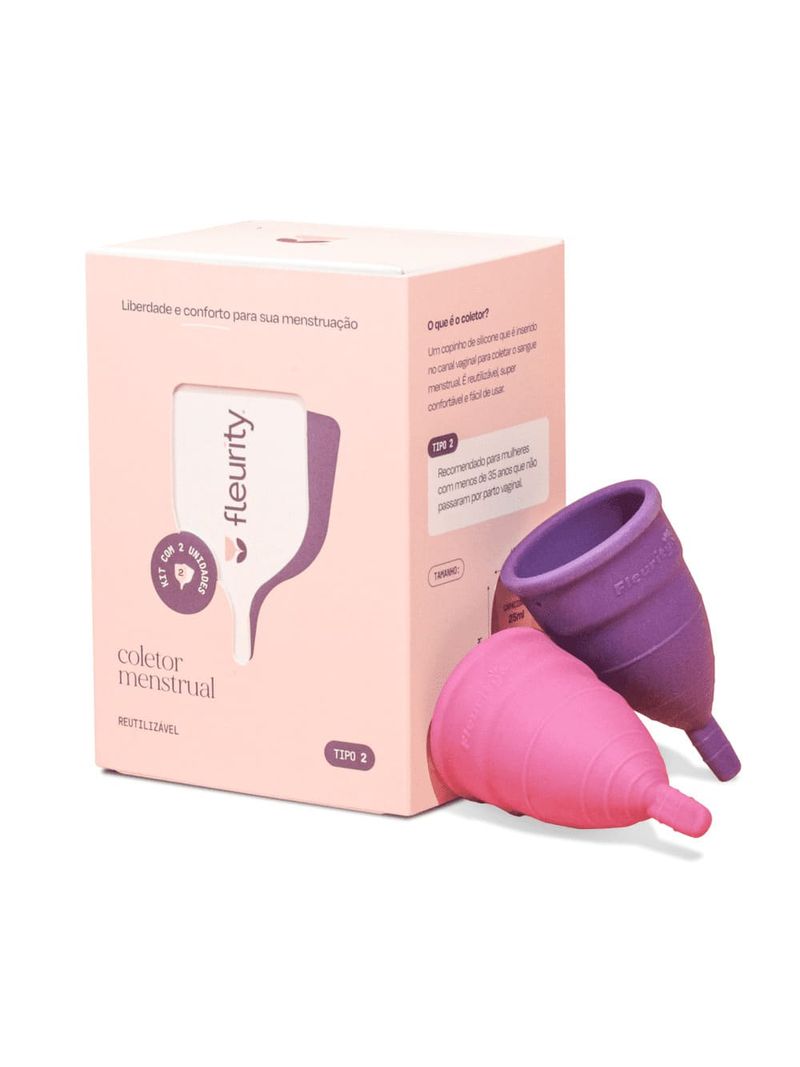 Coletor-Menstrual-Fleurity-Tipo-2-Com-2-Unidades