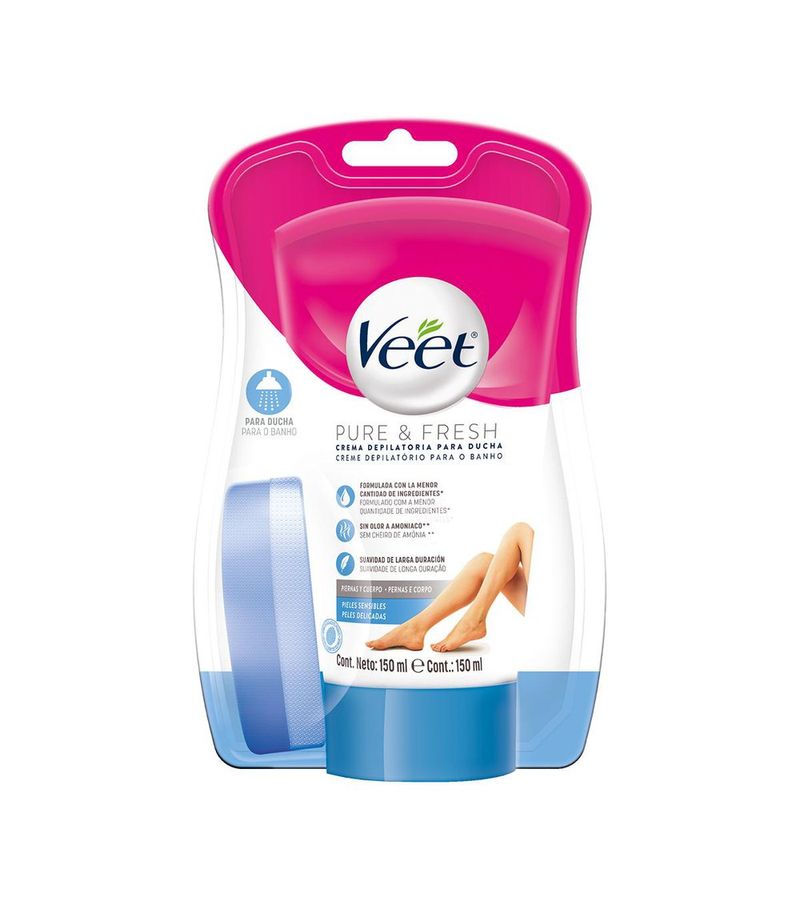 Creme-Depilatorio-Veet-Para-Banho-Pure-<->-<->-Fresh-150ml-Peles--Delicadas