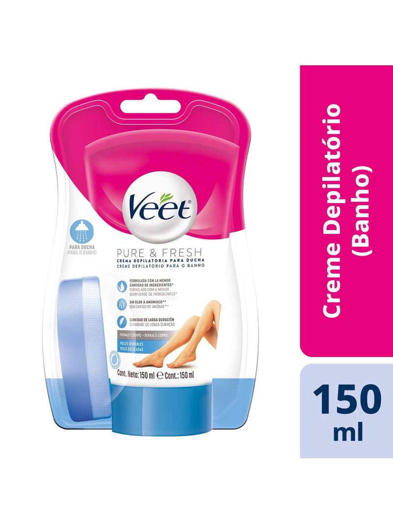 Creme-Depilatorio-Veet-Para-Banho-Pure-<->-<->-Fresh-150ml-Peles--Delicadas