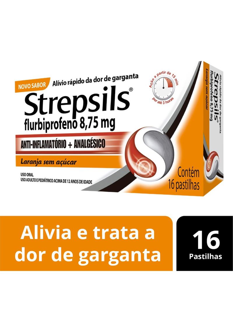 Pastilhas-Para-Garganta-Strepsils-Sabor-Laranja---Sem-Acucar---Caixa-16--Pastilhas