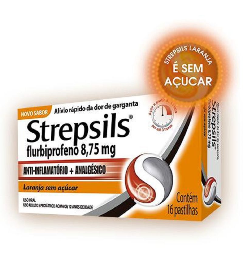 Pastilhas-Para-Garganta-Strepsils-Sabor-Laranja---Sem-Acucar---Caixa-16--Pastilhas