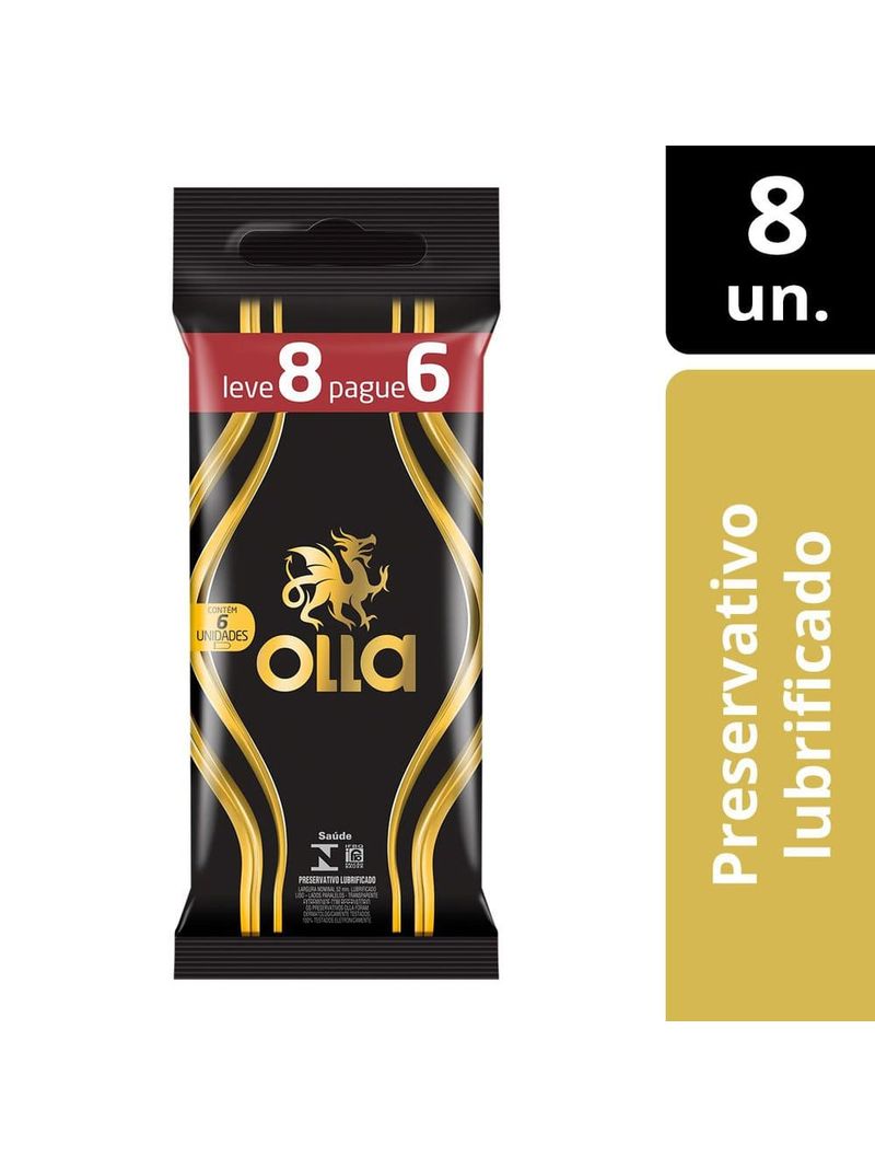 Preservativo-Camisinha-Olla-Lubrificado---Leve-8-Pague-6-Unidades