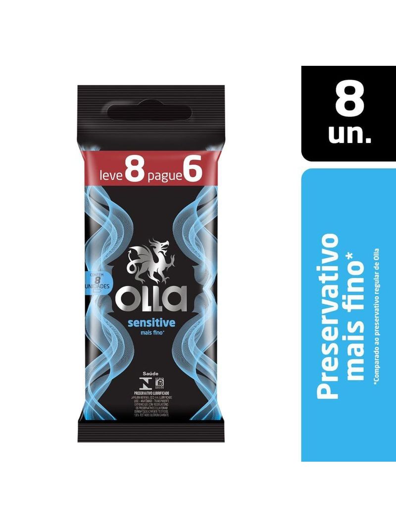 Preservativo-Camisinha-Olla-Sensitive---Leve-8-Pague-6-Unidades