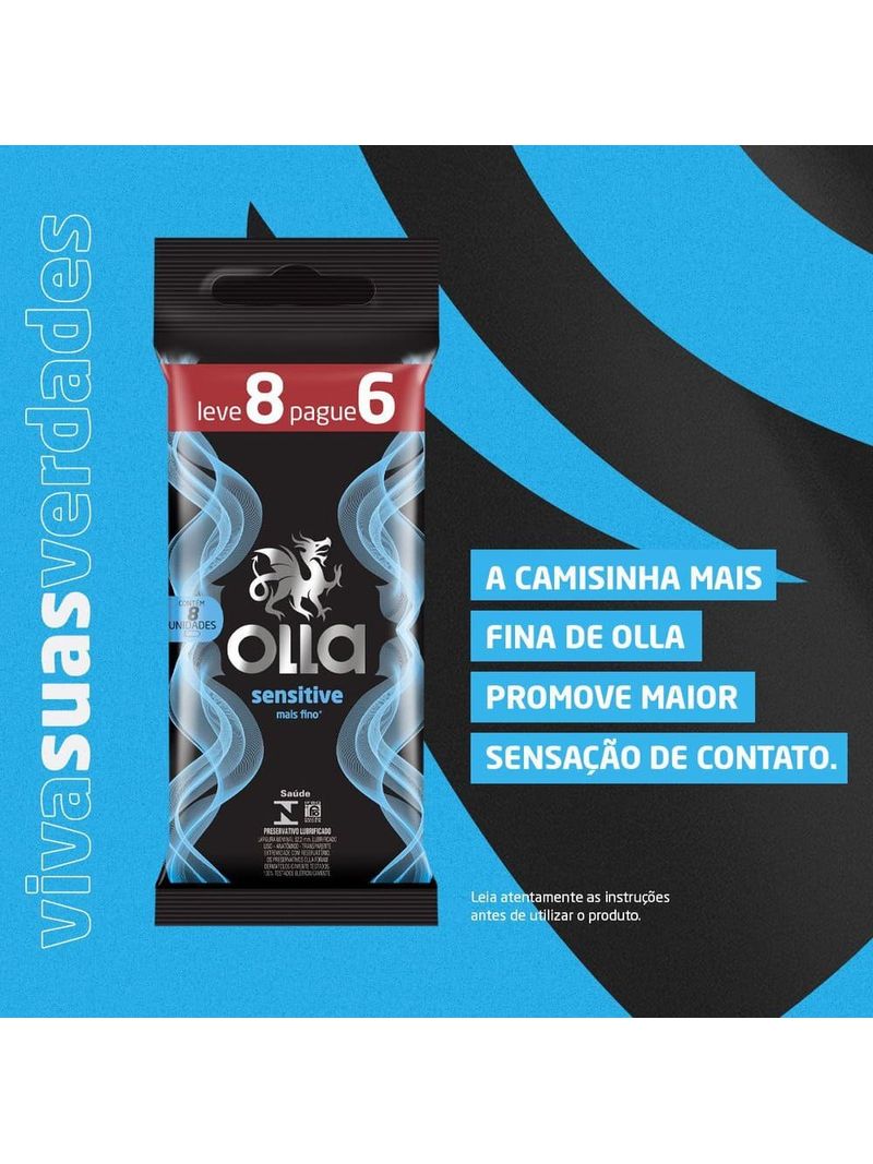 Preservativo-Camisinha-Olla-Sensitive---Leve-8-Pague-6-Unidades