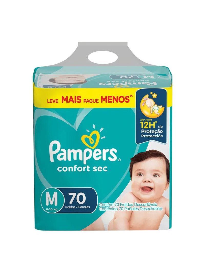 Fralda-Pampers-Confort-Sec-M-Super-Com-70-Unidades-Fortebag