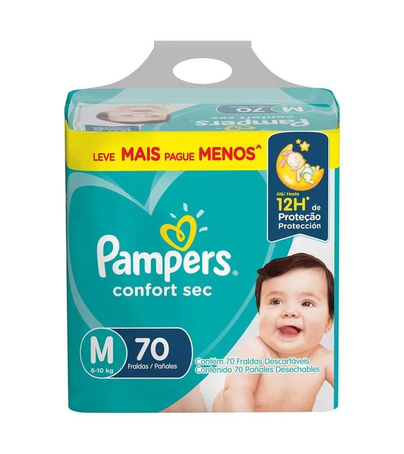 Fralda-Pampers-Confort-Sec-M-Super-Com-70-Unidades-Fortebag