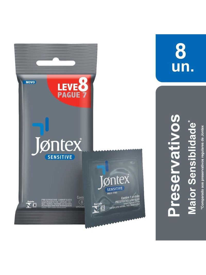 Preservativo-Camisinha-Jontex-Sensitive---Leve-8-Pague-7-Unidades
