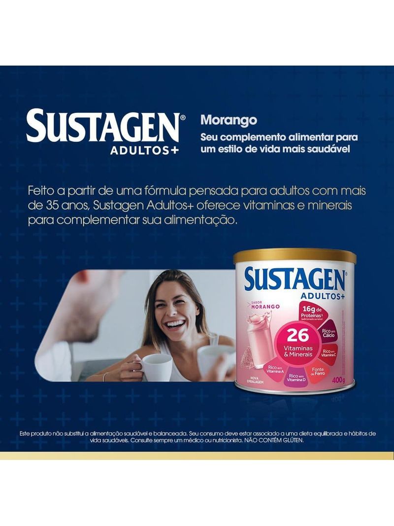 Complemento-Alimentar-Sustagen-Adultos--Sabor-Morango---Lata-400g