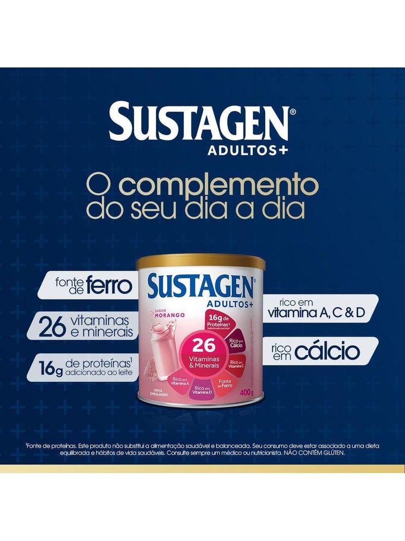 Complemento-Alimentar-Sustagen-Adultos--Sabor-Morango---Lata-400g