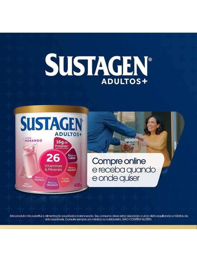 Complemento-Alimentar-Sustagen-Adultos--Sabor-Morango---Lata-400g