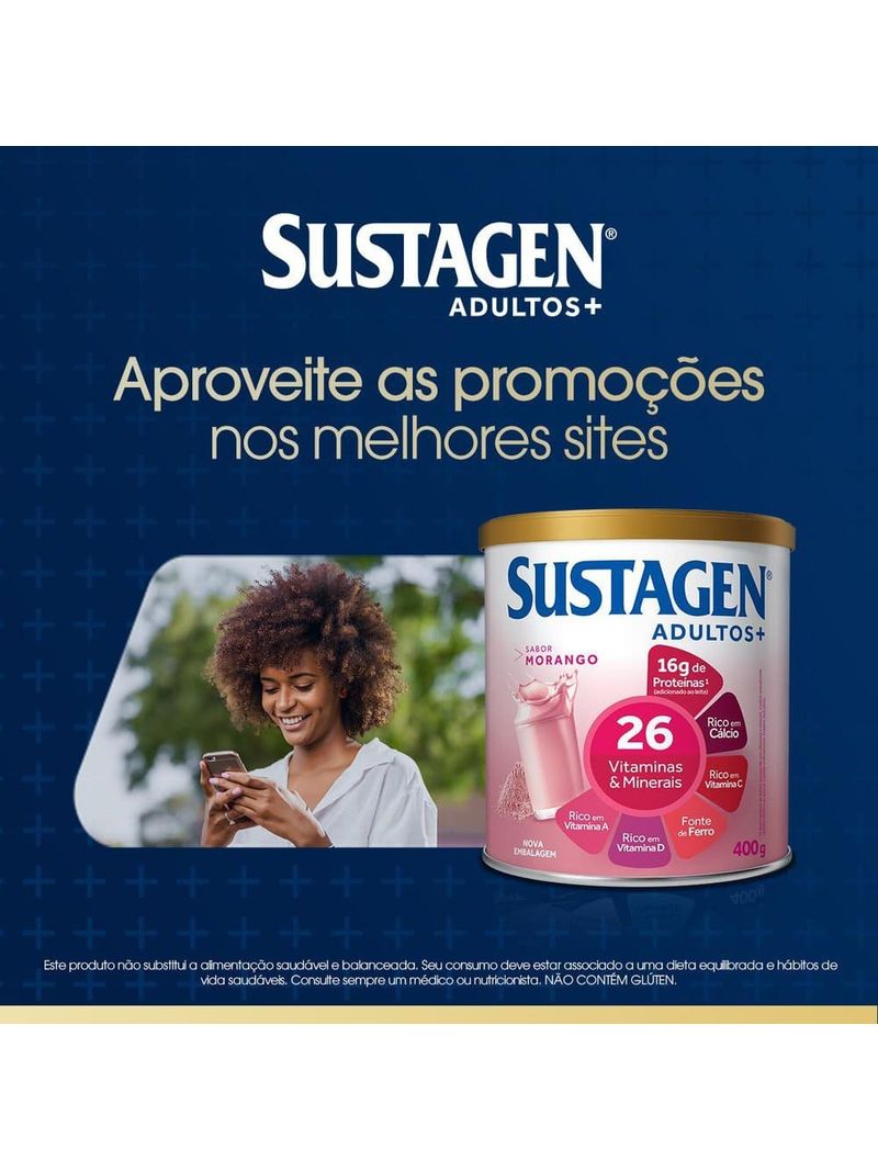 Complemento-Alimentar-Sustagen-Adultos--Sabor-Morango---Lata-400g