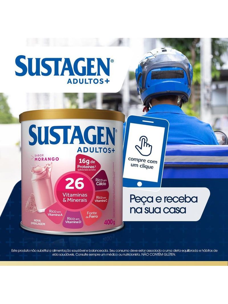 Complemento-Alimentar-Sustagen-Adultos--Sabor-Morango---Lata-400g