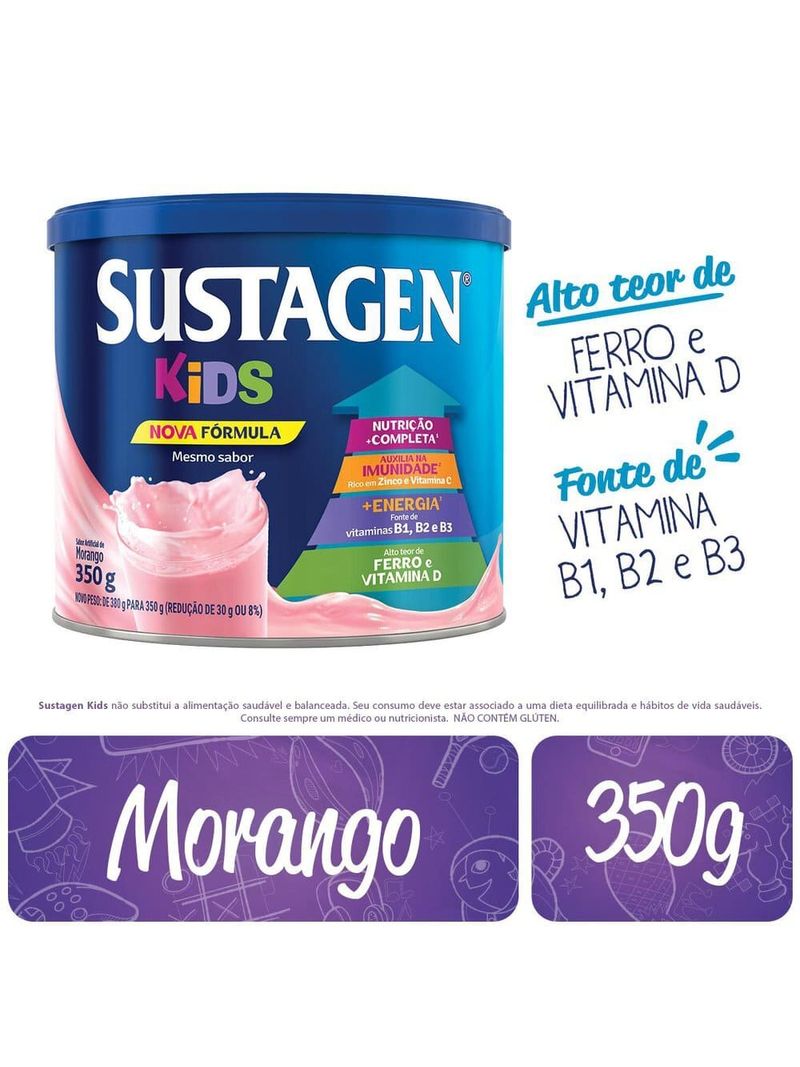 Complemento-Alimentar-Sustagen-Kids-Sabor-Morango---Lata-380g