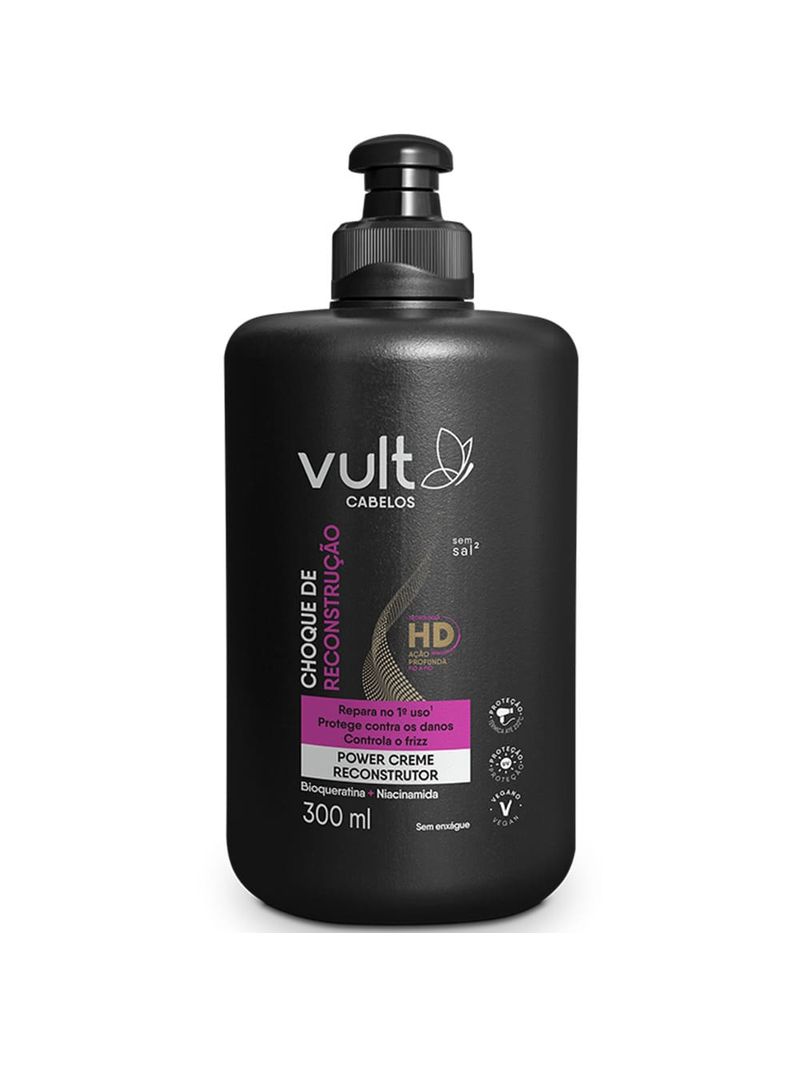 Creme-Para-Pentear-Vult-Cabelo-300ml-Choque-De-Reconstrucao