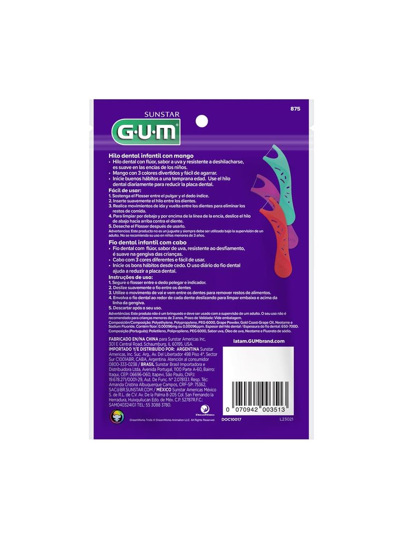 Fio-Dental-Gum-Trolls-World-Com-20-Uva-Com-Fluor