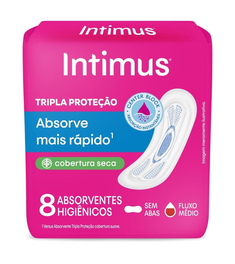Absorvente-Intimus-Tripla-Protecao-Sem-Abas-Seca-8-Unidades