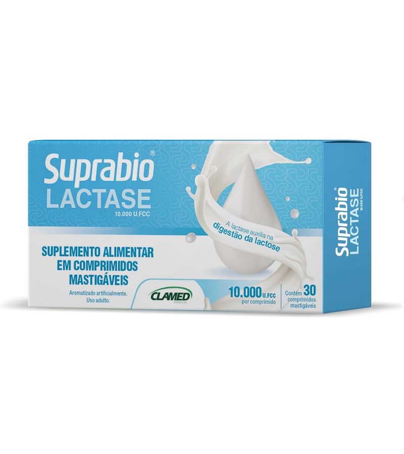 Suprabio-Lactase-10.000-U.fcc-Com-30-Comprimidos-Mastigaveis-Sabor--Baunilha