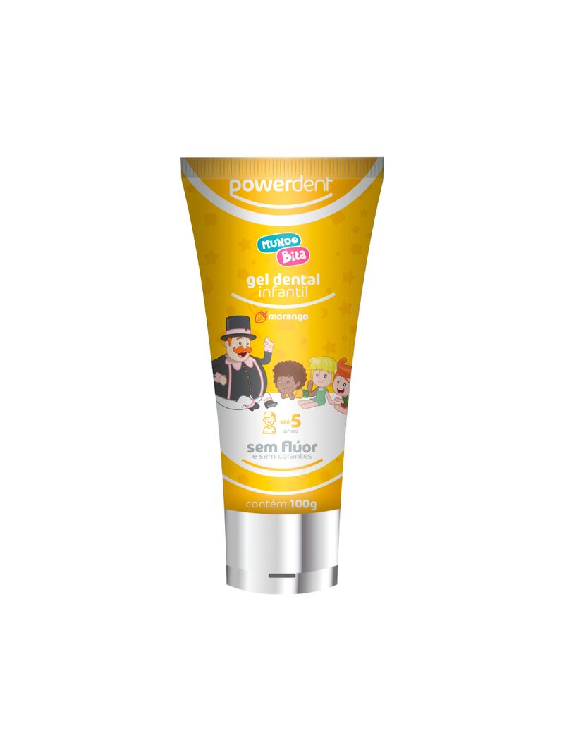 Gel-Dental-Power-Dent-Mundo-Bita-100gr-Morango