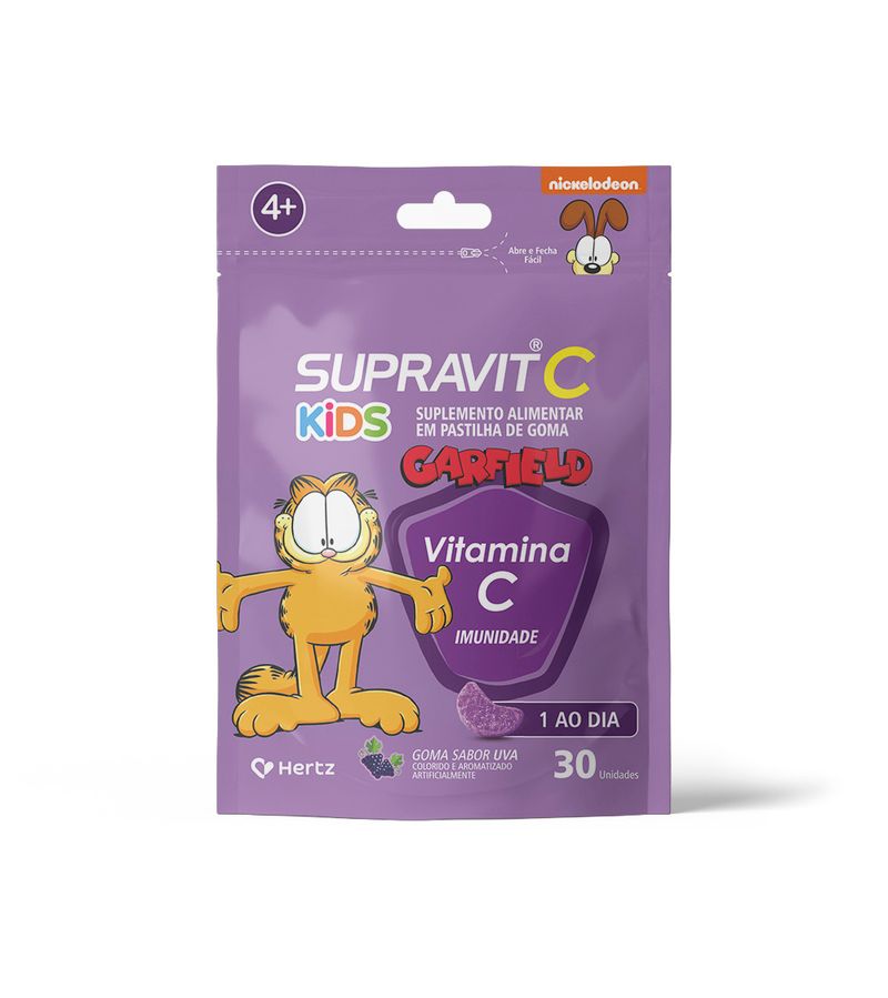 SUPRAVIT-C-GARFIELD-KIDS	C-30-GOMAS-UVA-IMUNIDADE