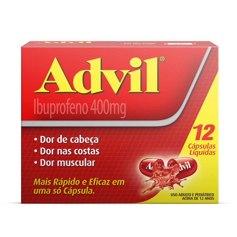 ADVIL IBUPROFENO 400MG COM 12 CAPSULAS - Preço Popular