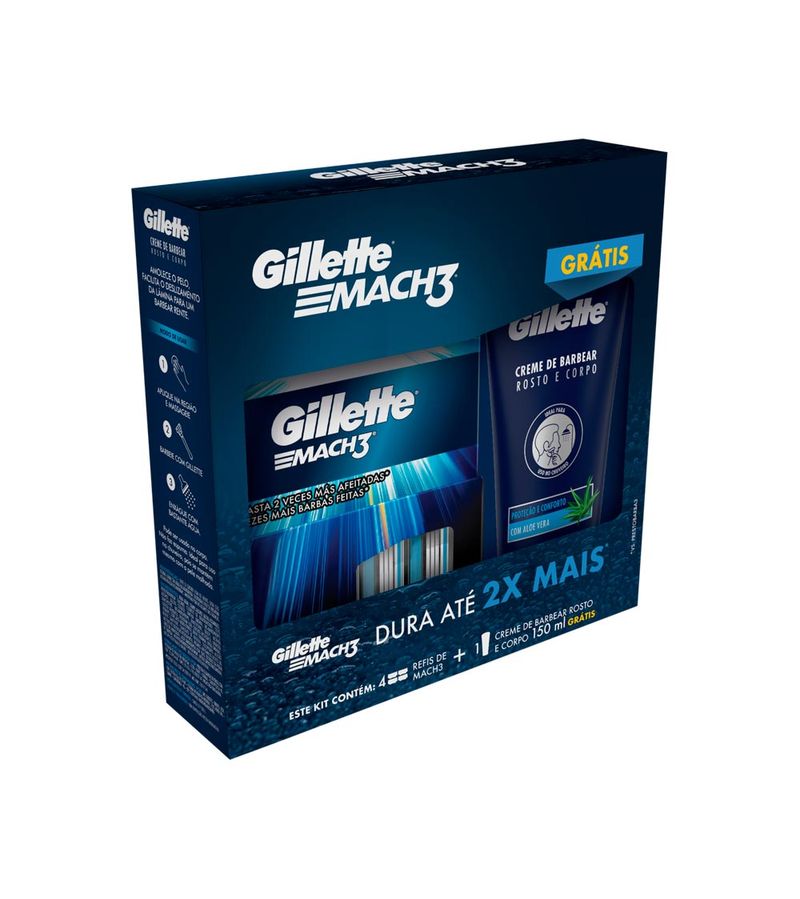 LAMINA-GILLETTE-BARBEAR-MACH3-COM-4-GTS-CREME-PARA-BARBEAR-ESP