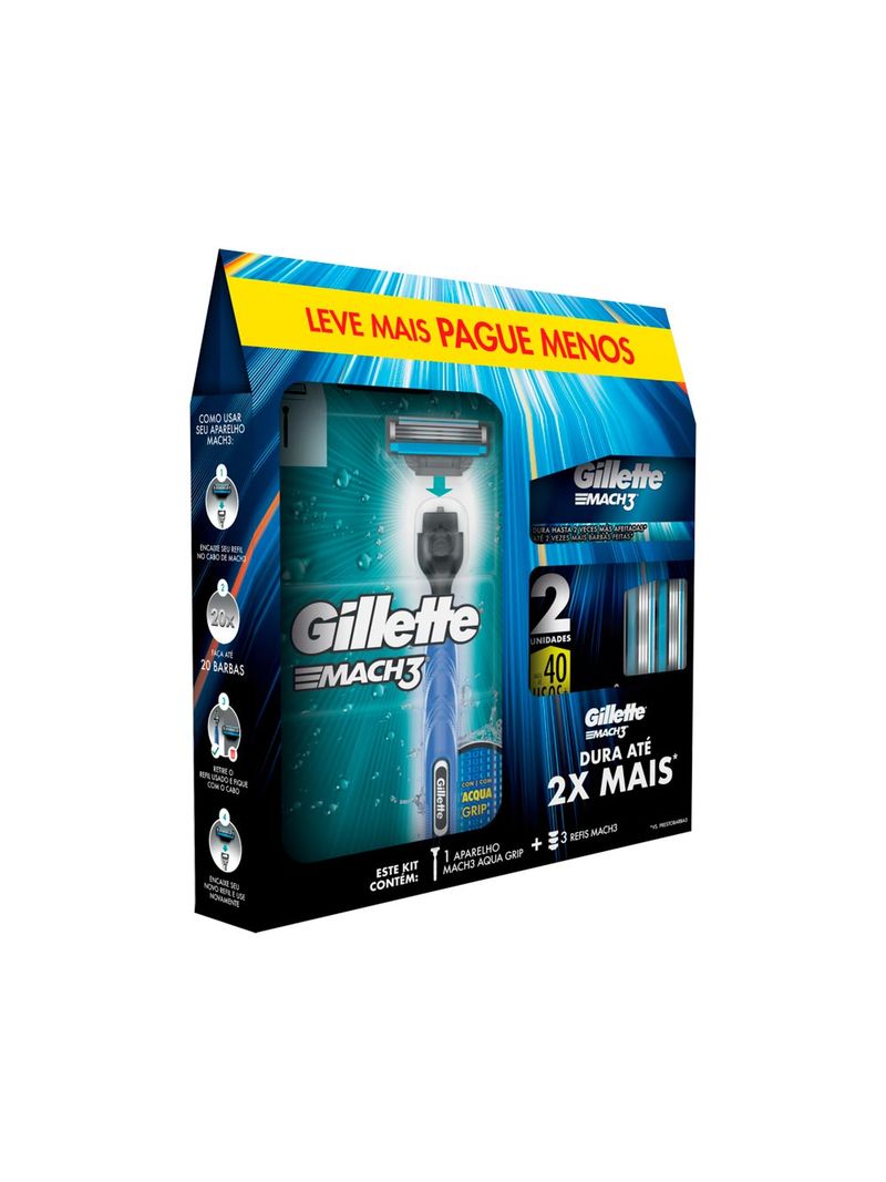 APARELHO-GILLETTE-BARBEAR-MACH3-ACQUA-GRIP-COM-1-3-LAMINAS-LEVE-MAIS-PAGUE-MENOS-ESP