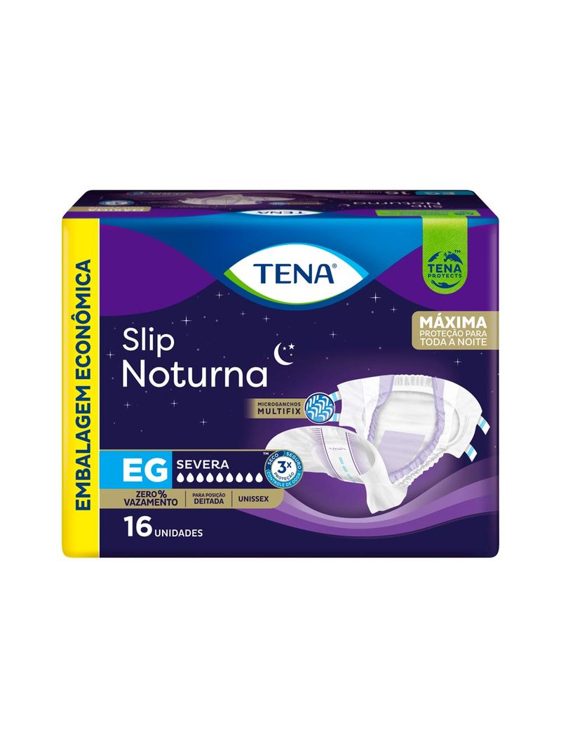 FRALDA-TENA-SLIP-NOTURNA-GER-COM-16-TAMANHO-EG-SEVERA