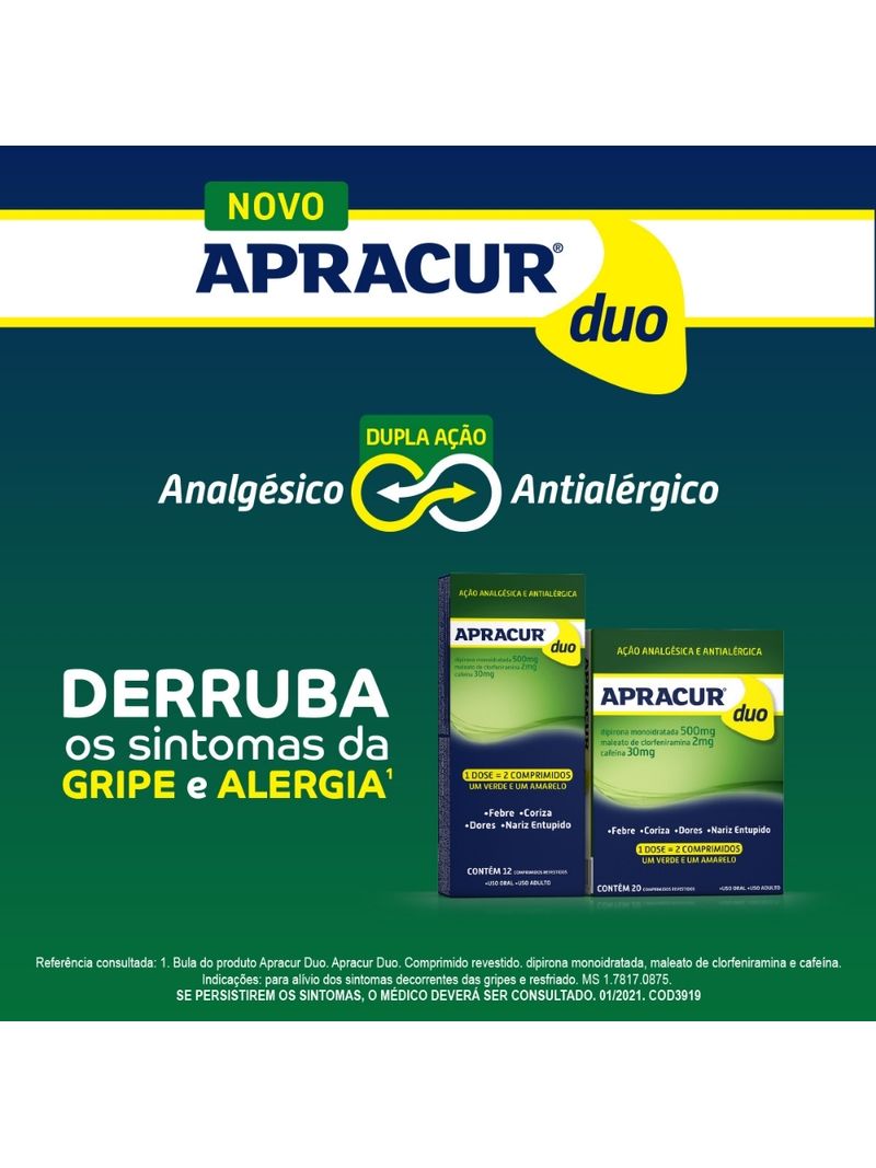 Analgesico-e-Antialergico-Apracur-Duo-com-20-Comprimidos-Revestidos