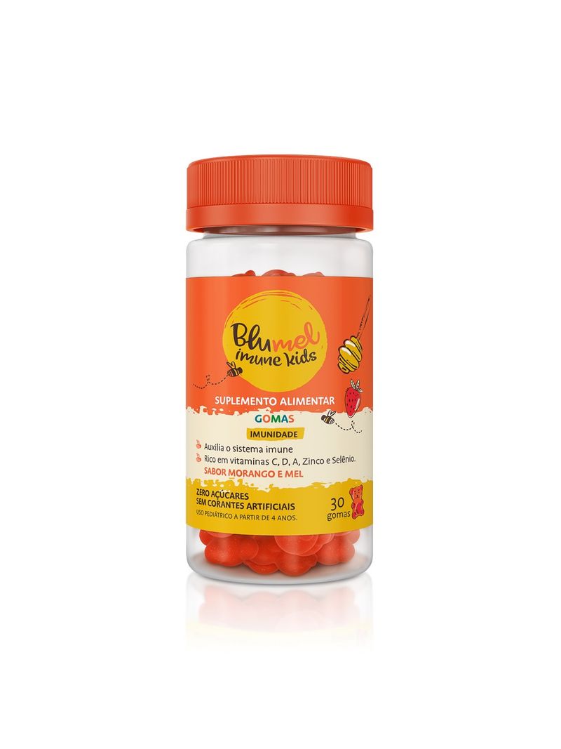 Suplemento-Alimentar-em-Gomas-Morango-e-Mel-Imunidade-Blumel-Imune-Kids-30-Gomas