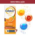 Cebion Tripla Acao Vitamina C Imunidade Com 10 Comprimidos Efervescente  Sabor Laranja