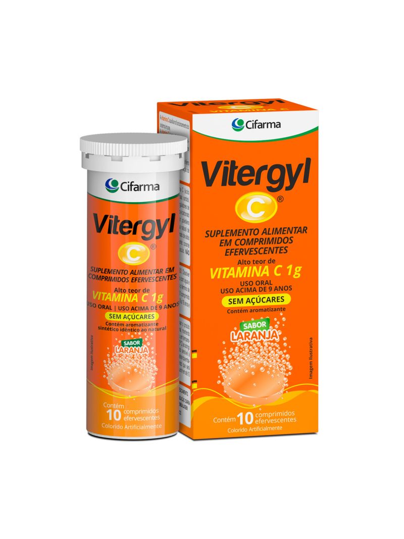 Vitergyl-C-Laranja-1g-Com-10-Comprimidos-Efervescentes