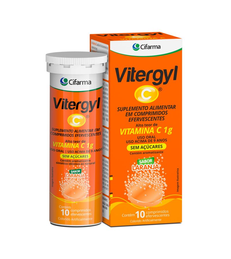 Vitergyl-C-Laranja-1g-Com-10-Comprimidos-Efervescentes