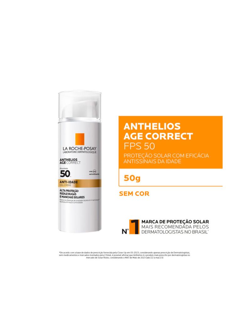 Protetor-Solar-Gel-Creme-Anti-idade-FPS-50-Anthelios-Age-Correct-La-Roche-Posay-50