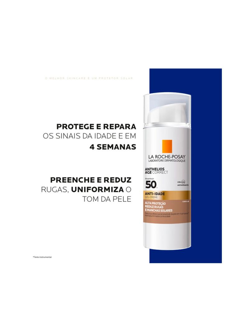 Protetor-Solar-Gel-Creme-Anti-idade-FPS-50-Cor-4.0-Anthelios-Age-Correct-La-Roche-Posay-50