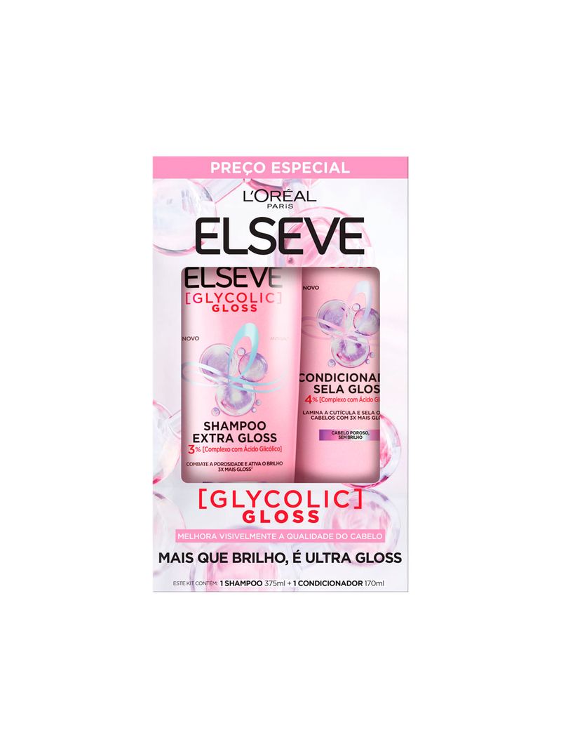 Shampoo-375ml---Condicionador--170ml-Elseve-Glycolic-Gloss