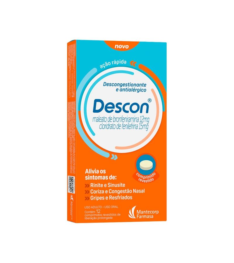 -Descon-Maleato-De-Bronfeniramina-12mg---Cloridrato-De-Fenilefrina-15mg-Com-12-Comprimidos--