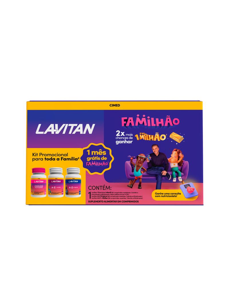 Kit-Lavitan-Familhao-Familia-Com-60-Comprimidos-Mastigaveis---60--Comprimdios-Revestidos---60-Comprimdios-Revestidos-Especial