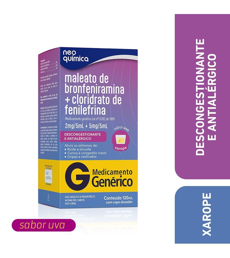 Bronfeniramina-fenilefrina-Neo-Quimica-120ml-2-5mg-5ml-Sabor-Uva--Generico