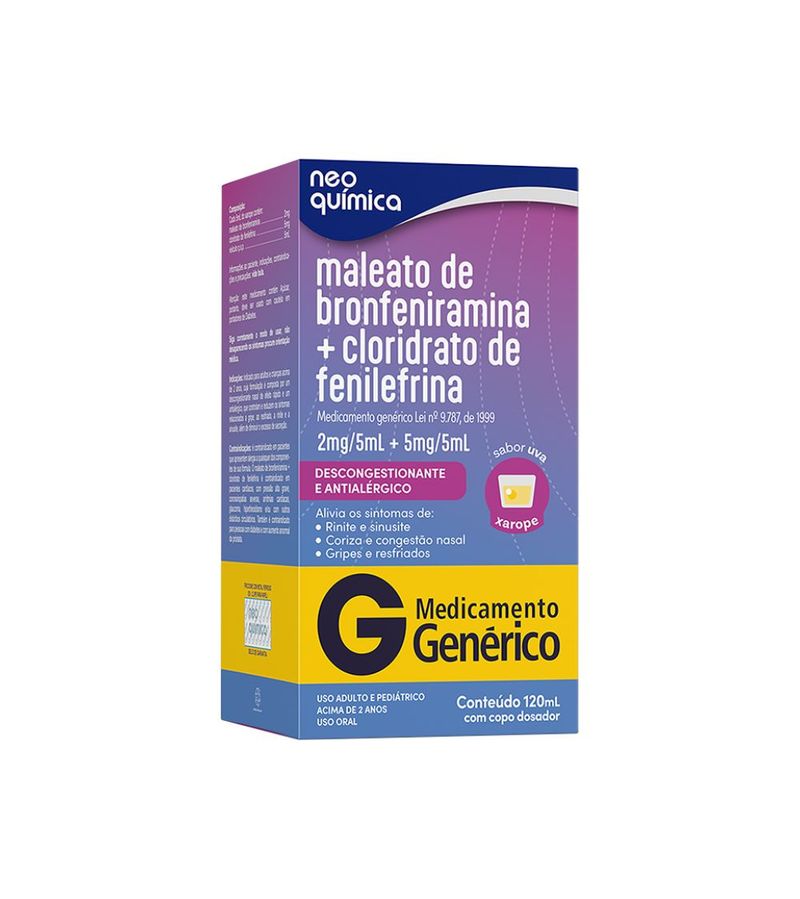 Bronfeniramina-fenilefrina-Neo-Quimica-120ml-2-5mg-5ml-Sabor-Uva--Generico