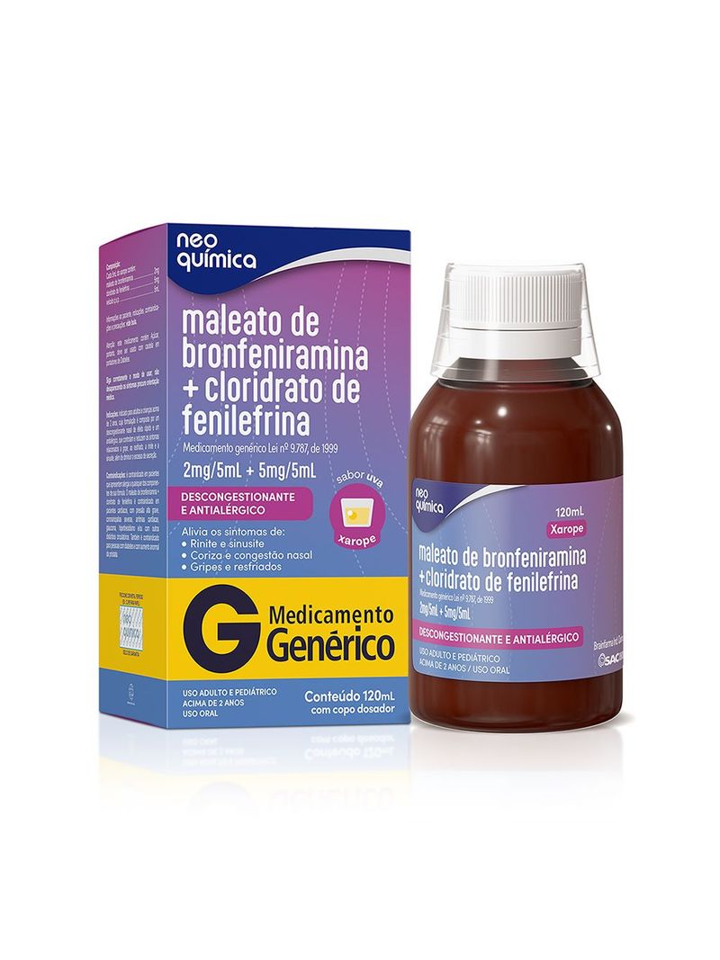 Bronfeniramina-fenilefrina-Neo-Quimica-120ml-2-5mg-5ml-Sabor-Uva--Generico