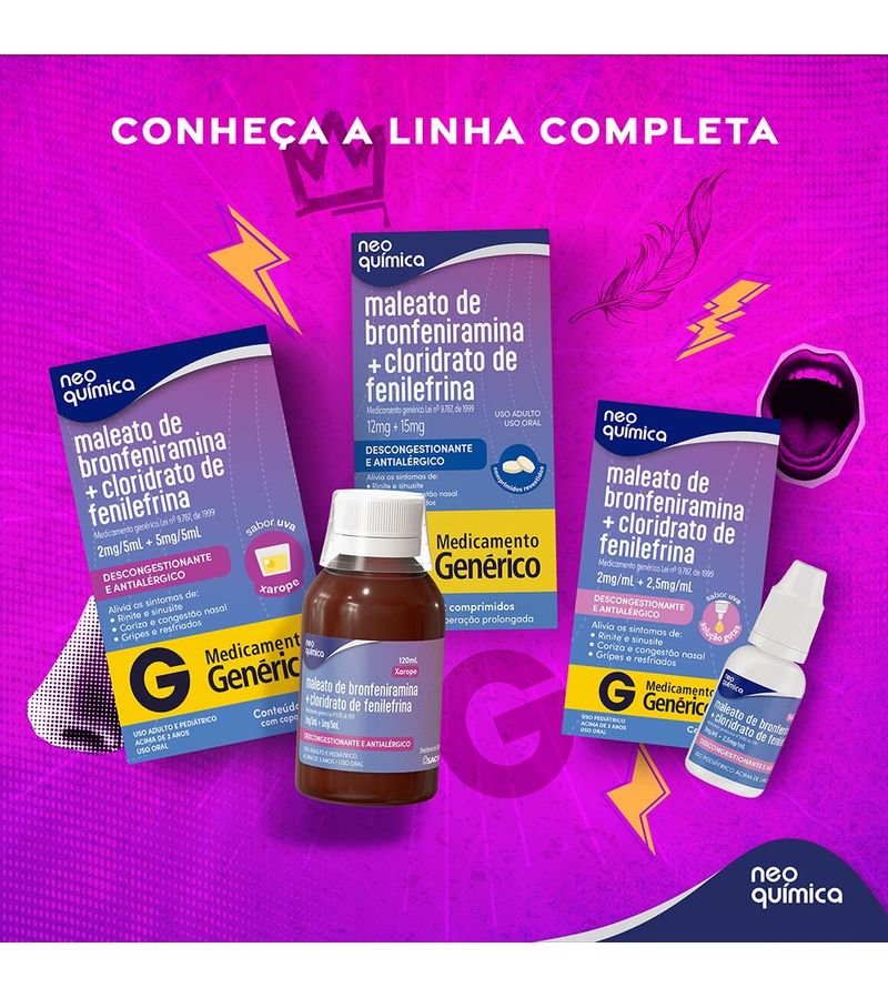 Maleato-De-Bronfeniramina-12mg---Cloridrato-De-Fenilefrina-15mg-Com-12--Comprimidos-Neo-Quimica-Gene