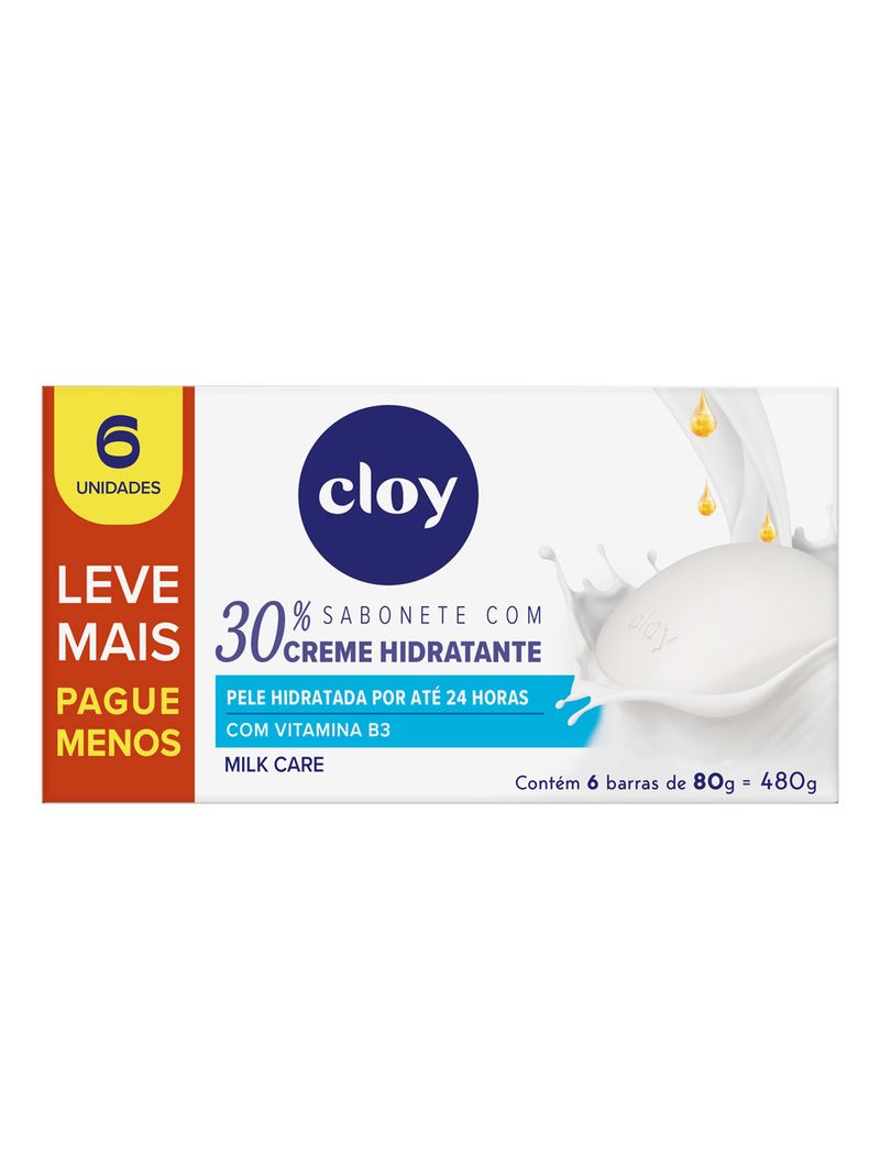 Sabonete-Cloy-Barra-Com-6x80gr-Leve---Pague---Milk-Care